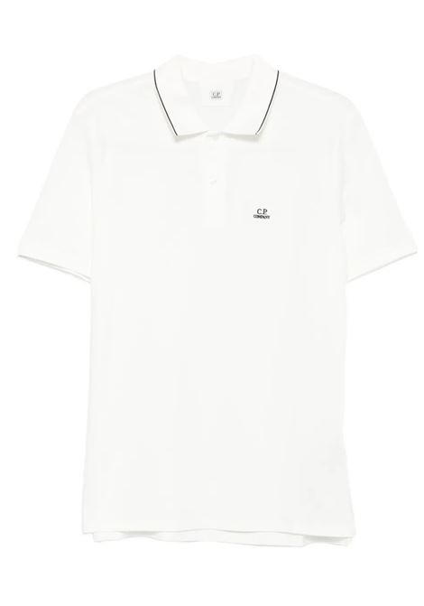 polo triped collar uomo bianca C.P. COMPANY | RCCMPL722A-005263W103